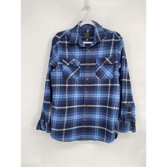 Jachs MFG Blue Plaid Heritage Flannel Button Down Shirt Men's Medium - Picture 1 of 8